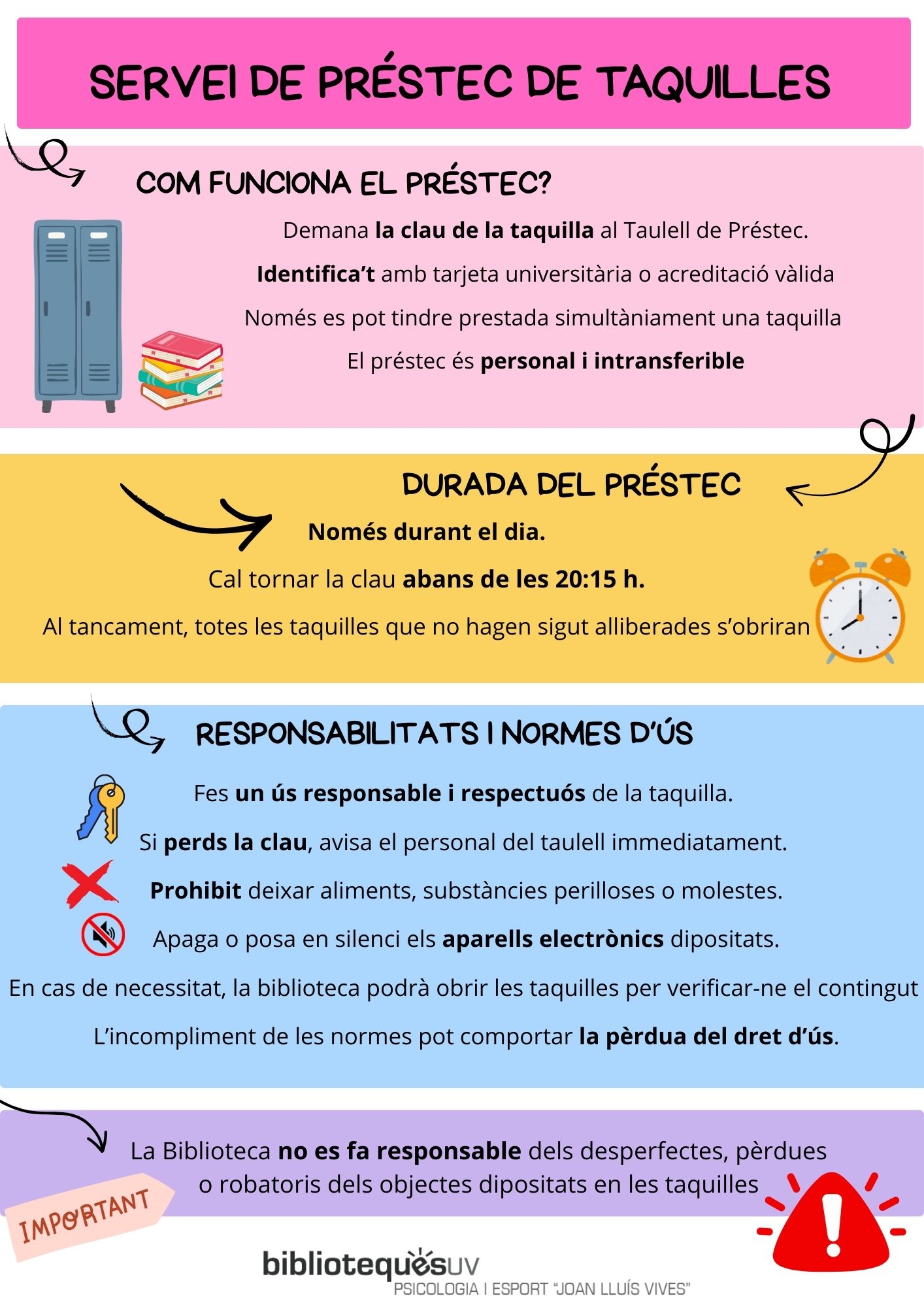 Nou servei de préstec de taquilles